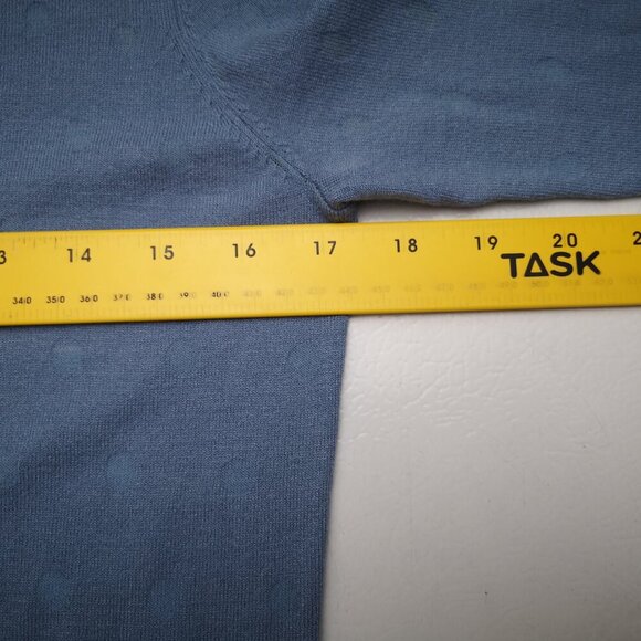 NWT Karl Lagerfeld Ladies Size Medium Blue Lightweight Round Neck Sweater - Picture 9 of 11